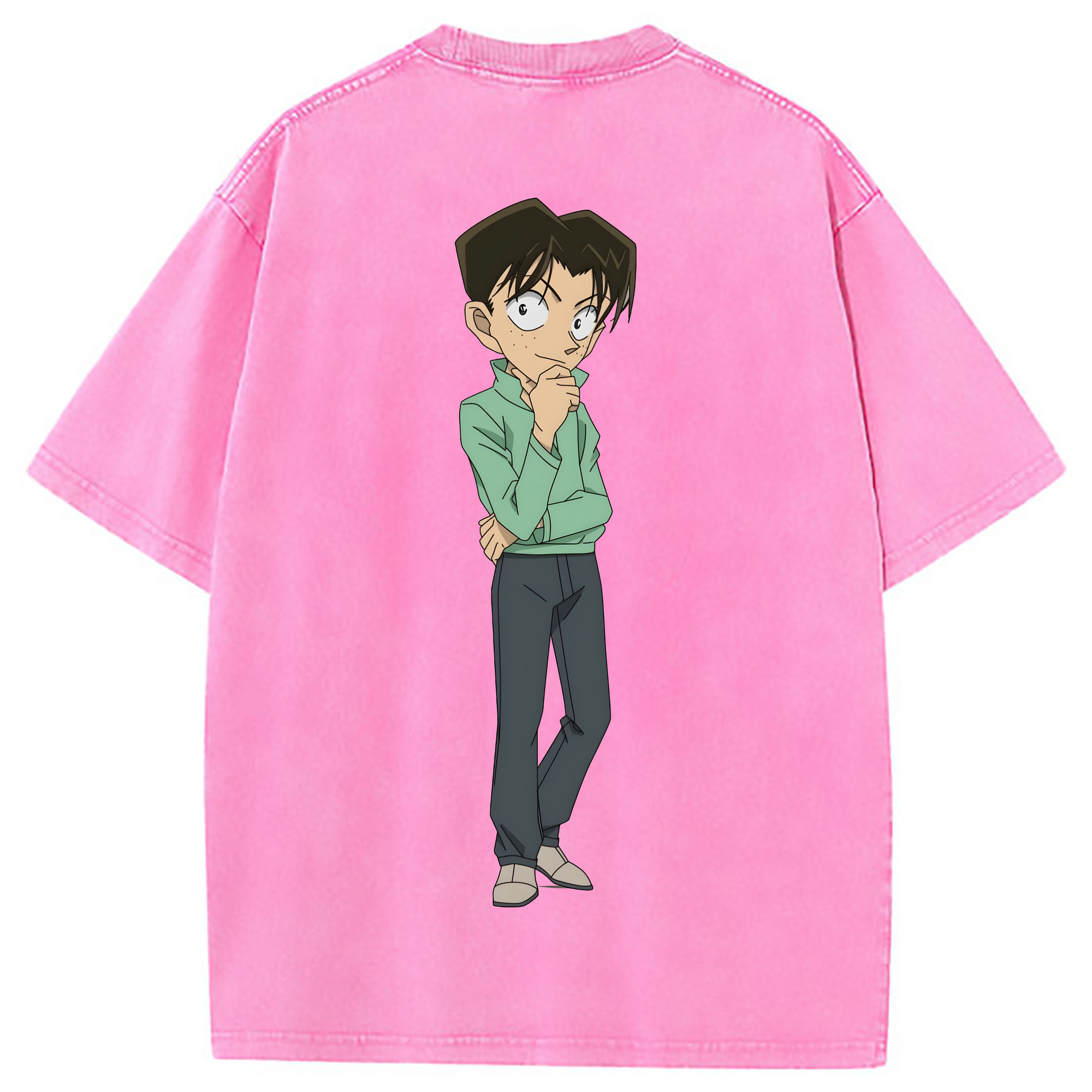 （画像用） 名探偵コナン 円谷 光彦 つぶらや みつひこ Detective Conan Mitch Tennyson 綿100% ヴィンテージ風 半袖Tシャツ（背面プリント）